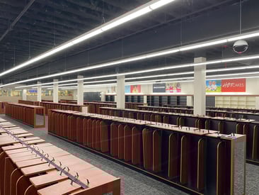 Shoe Show Store interior with custom made shoe displays