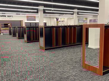 Shoe Show displays with mirrors
