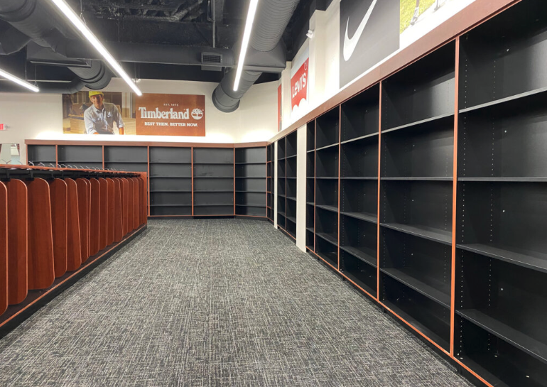 shoe rack wall display 